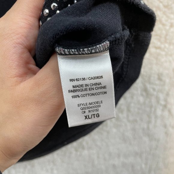 Y2K 2000s Guess Black Studded Logo Spellout Bimbo McBling Tank Top Womens XL - Picture 7 of 8